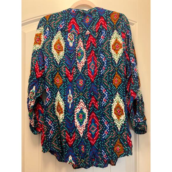 Maeve Women’s Geometric Print Artsy Button Down Blouse Top Size 6 Multicolor - Picture 5 of 5